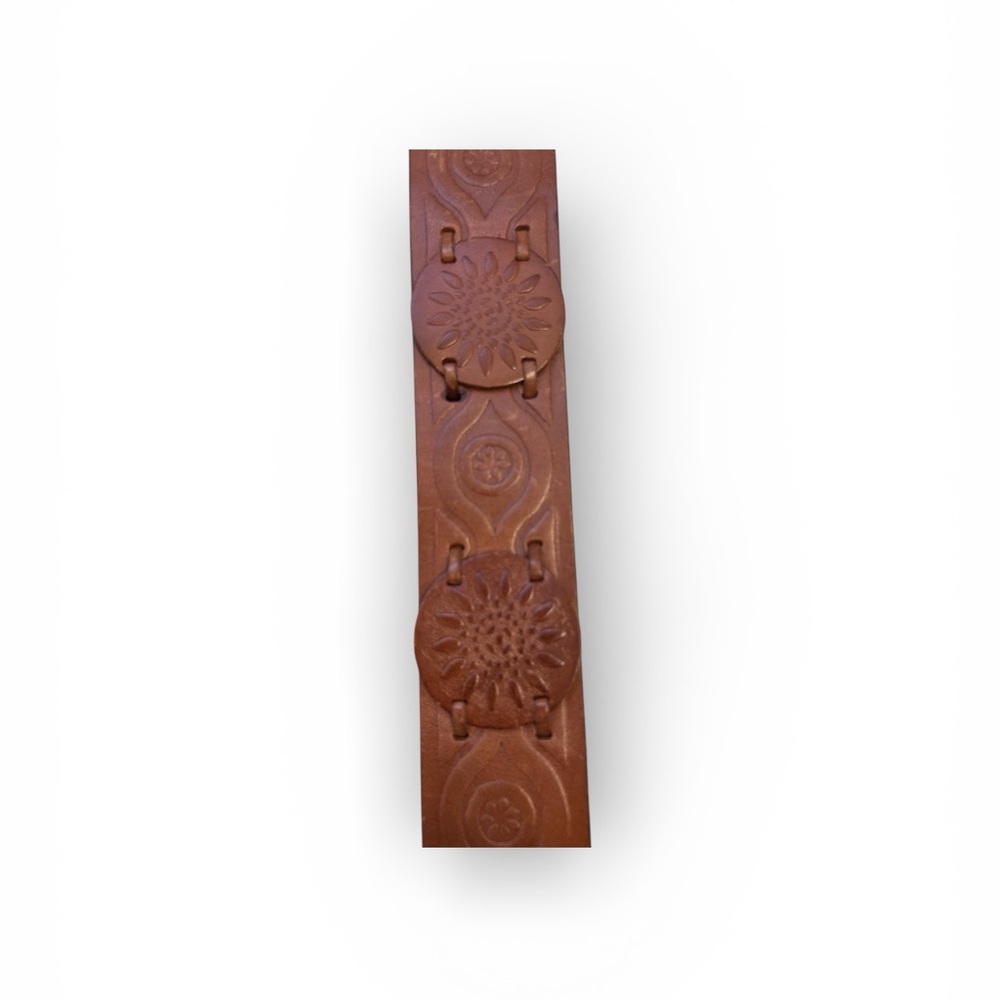 Fossil Genuine Leather Embossed Belt | Brown | Sz 36” | Classic Boho Western - Picture 4 of 6
